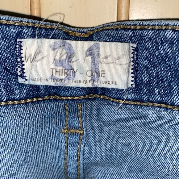 We the Free High Rise Raw Hem Skinny Blue Jeans 31 - Picture 8 of 11